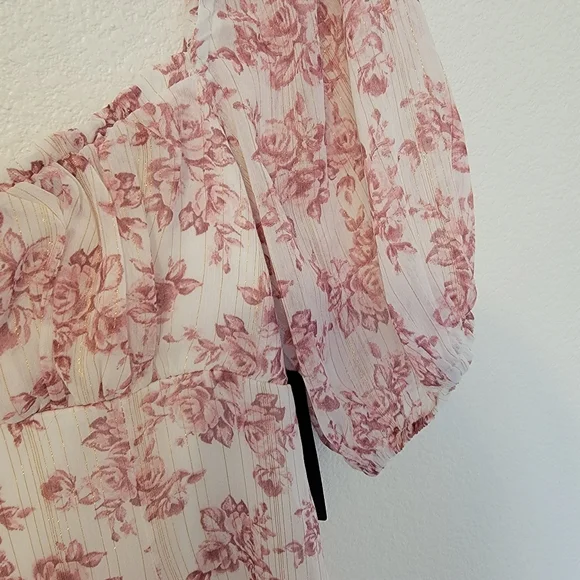 City Triangles White Floral Y2K Dress Sz L NWT - Picture 5 of 9